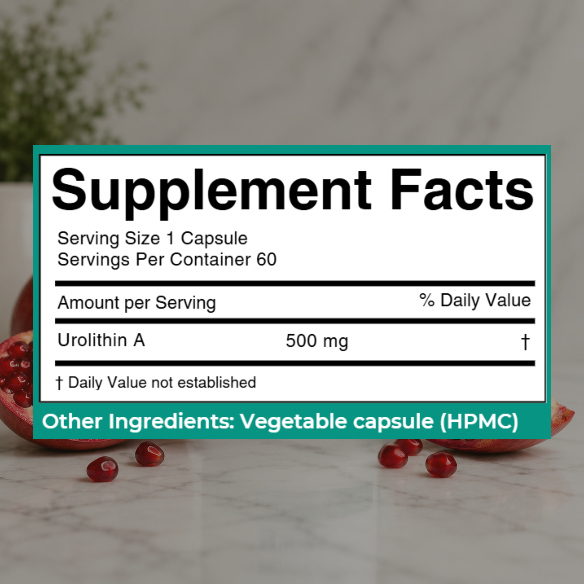 Urolithin A - 500mg | 98% Purity | 60 Capsules